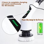 7-in-1 Electric Spin Scrubber Cleaning Brush with Extension Handle (1 Set) - Image 7