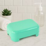 Premium Quality Rectangular Aqua Green Plastic Soap Case (1 Pc) - Image 4