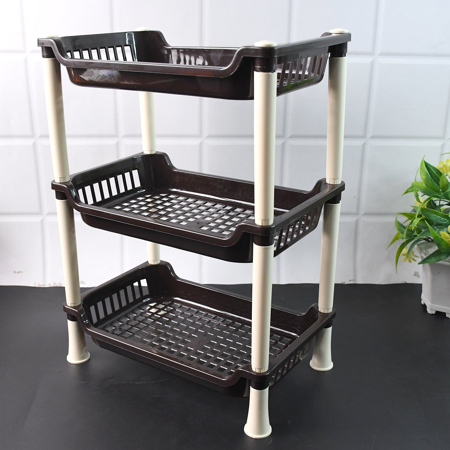 02_6d0eabc5-3cb6-496f-be85-b25feab2d396 Apex Small Multiuse Plastic Storage Rack Organizer 3-Tier - Image 1