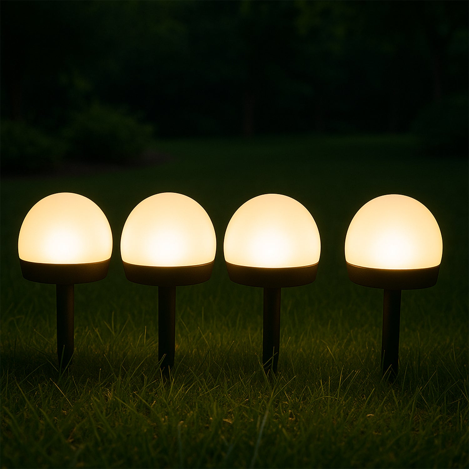 02_7c1c852b-359d-4c9f-8bd2-6a25047f4374 Dome Solar Garden Light Set (4 Pc) - Image 1