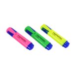 Highlighter Pen, Assorted Colours Water Based Broad Tip Writing Marker (3 Pcs Set) - Image 5