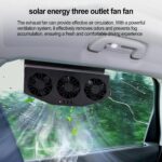 Triple Fan Solar Powered Car Exhaust Ventilation System with USB Charging - Image 3