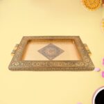Premium Antique-Style Rajwadi Decorative Serving Tray – 40x26 cm - Image 5