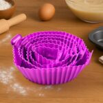 Air Fryer Reusable Silicone Pot with Handles (6 Pc set) - Image 4