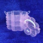 3-Layer Transparent Plastic Flower-Shaped Storage Box with 9 Grids - Image 4