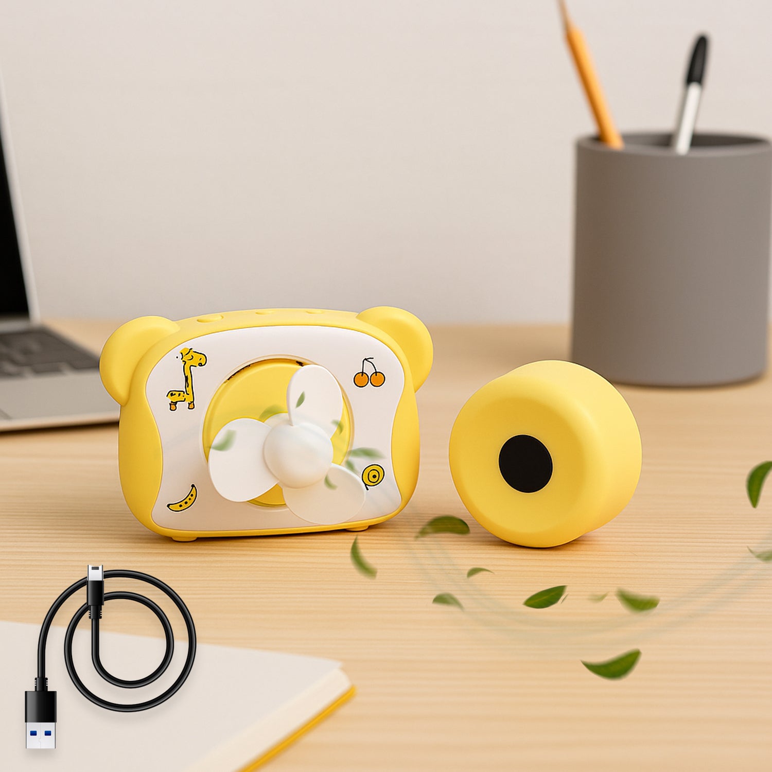 02_a54368df-4893-47a3-b0a8-fb40660cd946 Cute Bear-Shaped Mini Rechargeable Fan (1 Pc) - Image 1