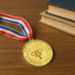 Gold Metal Medal with Tricolor Ribbon (1 Pc) - Image 4