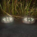 Disk Lights Slate – Heavy Duty Outdoor Solar Pathway Lights – 4 LED (2 Pc) - Image 3