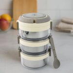 Ganesh Steko-3 Triple Layer Stainless Steel Insulated Lunch Box Set - Image 6