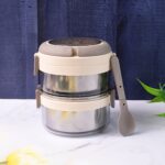 Ganesh Steko-2 Double Layer Stainless Steel Insulated Lunch Box Set - Image 3