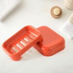 Premium Quality Rectangular Brick Red Plastic Soap Case (1 Pc) - Image 4