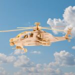 3D Wooden Helicopter Puzzle DIY Model Kit (1 Set) - Image 3