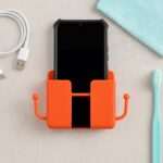 1 Pc Orange Wallmount Mobile Stand With Hook for and stuffs purposes. - Image 3