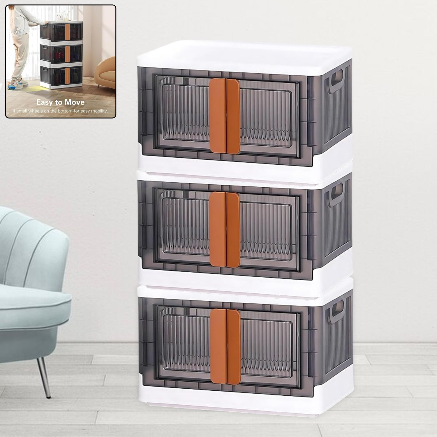 02_c9d67872-b497-4b15-aced-db675b79e511 Plastic Folding Wardrobe Storage Organizer (3 Layer / 1 Pc) - Image 1