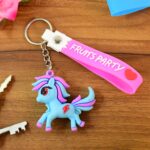Cute Cartoon Unicorn Keychain with Silicone Strap (1 Pc / Mix design)