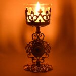 Flower Diwali Candle Holder with Plastic Stand (1 Set) - Image 3
