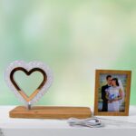 Heart Shape Cystal Led Lamp & Photo Frame Night Lamp | Wedding Gift | love couple - Image 5