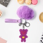 Cute Cartoon Keychain with Fluffy Pom (1 Pc) - Image 7