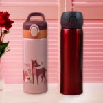 Double Walled Vacuum Insulated Water Bottle |  (450 ml Approx / Mix Design / 1 Pc) - Image 3