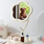 Flower-Shaped Makeup Mirror, Rotatable Makeup Mirror with Tray Table Vanity - Image 6