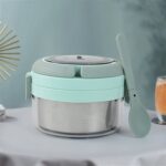 Ganesh Tiara 400ml Stainless Steel Insulated Lunch Box with Leakproof Lid & Folding Spoon - Image 3