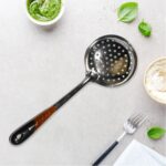 Kitchen Stainless Steel Best Skimmer Slotted Spoon-Cooking Utensils with Heat Resistant Plastic Handle - Image 5