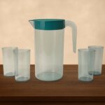 Apex Crystal Premium Jug with Lid & 4 Pcs Glass (1500 ML / 300 ML Approx / 5 Pcs Set) - Image 6