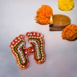 Decorative Laxmi Charan Paduka Sticker Set (Pack of 2 Pc) - Image 3