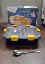 Stainless Steel Lunch Box 2 Section Lunch Box With Spoon - Image 7