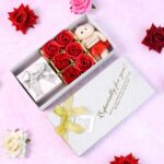 Valentine Day Gift Set Scented Rose Flowers Pack with Teddy - Image 3
