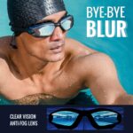Professional Anti-Fog UV Protection Swimming Goggles with Mirrored Lenses and Earplugs - Image 6