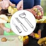 3 In 1 Stainless Steel Vegetable and Fruit Peeler Set (3 Pcs Set) - Image 6