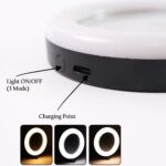 Rechargeable LED Makeup Mirror with Ring Light (1 Pc) - Image 7