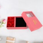 Jewellery Gift Box with Lids & Roses Packaging Box with 6 Roses (1 Set) - Image 6