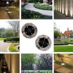 Disk Lights Slate – Heavy Duty Outdoor Solar Pathway Lights – 4 LED (2 Pc) - Image 4