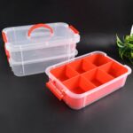 3-Layer Multi-Purpose Transparent Plastic Storage Carry Box with Handle - Image 4