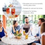 4 Pcs Reusable Glass Straws with 1 Cleaning Brushes - Image 3