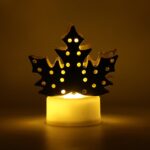 Decorative LED Gold Metal Leaf Diya Lamp (1 Pc) - Image 4
