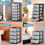 6-Layer Heavy-Duty Plastic Drawer Organizer Cabinet with Stone Texture Drawers - Image 6