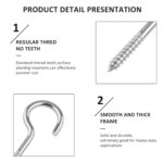 Eye Hooks Screw in Heavy Duty, Stainless Steel Eye Bolts Screw (7 Pc Set) - Image 6