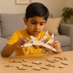 3D Wooden Fighter Jet Puzzle DIY Assembly Kit - Image 3