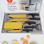 6 Pcs Professional Kitchen Knife Set with Chef Knives, Cleaver, Peeler & Scissors - Image 8