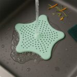 Mint Green Silicone Star Shaped Sink Filter Bathroom Hair Catcher Drain Strainers for Basin - Image 3