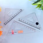 Transparent Plastic Set Square Ruler Kit (3 Pc) - Image 3