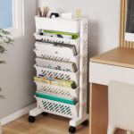 Movable Bookshelf, Large Capacity Rotatable Plastic Rolling Organization Shelf / Rack - Image 6