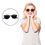 Sky Blue UV Protected Round Sunglasses, classic Sunglasses for Men & Women, Lightweight - Image 3