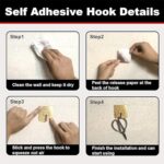 Adhesive Heavy-Duty Hooks for Kitchen and Bathroom (1 Pc / 6×6 Cm) - Image 7