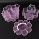 3-Layer Transparent Plastic Flower-Shaped Storage Box with 9 Grids - Image 5
