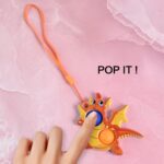 2-Bubble Dragon-Shaped Push Pop Fidget Toy with Strap (1 Pc) - Image 3