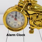 Golden Motorcycle Shape Alarm Clock, Motor Table Clock for Home Decor (1 Pc) - Image 4